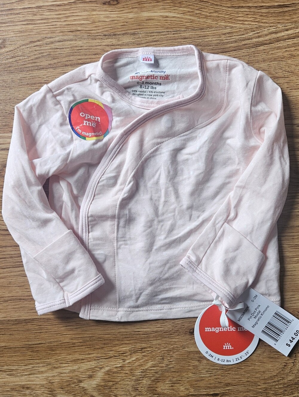 Magnetic Me Pin Dot Pink Magnetic Kimono NWT 0-3 Mo